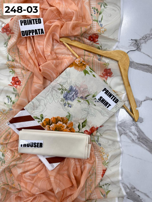 VOL 248 | DS 03 | Naaz e Gul | DIGITAL PRINTED 3PC LAWN SHIRT, PRINTED TROUSER, PRINTED VOIL DUPATTA