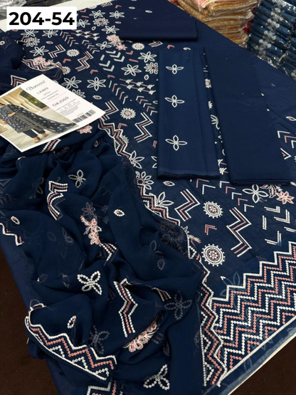 Vol 204 | DS 54 | LAWN EMBROIDERED THREE PIECE COLLECTION