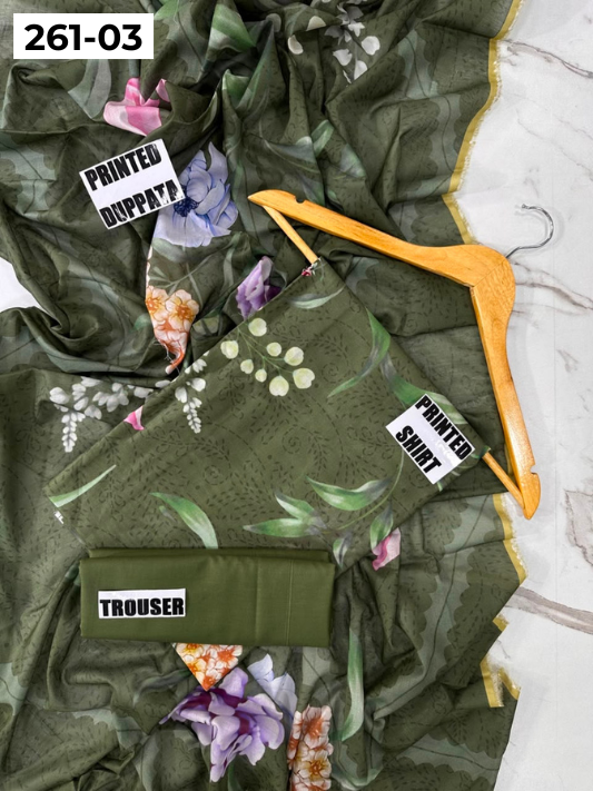 VOL 261 | DS 03 | m basics By Maria-B | DIGITAL PRINTED LAWN THREE PIECES