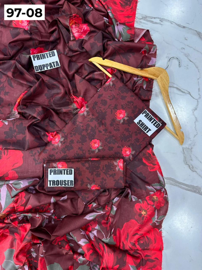 VOL 97 | DS 08 | DIGITAL PRINTED LAWN 3PC LAWN DUPATTA