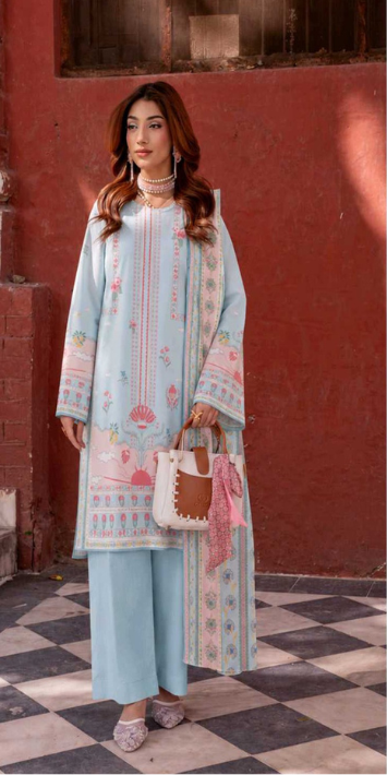 VOL 266 | DS 06 | AFSAANAH By SHANAYA | DIGITAL PRINTED 3PC LAWN SHIRT, DYED TROUSER, PRINTED VOIL DUPATTA