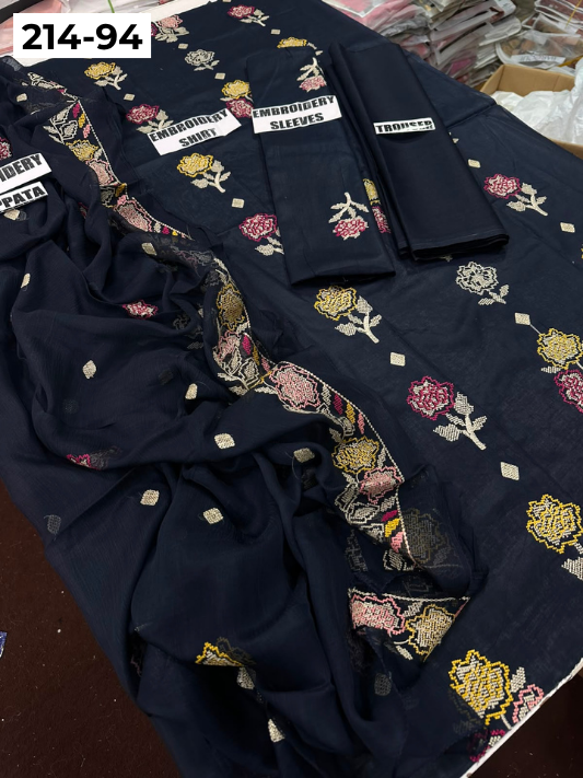 VOL 214 | DS 94 | LAWN LUXURY EMBROIDERED 3PC