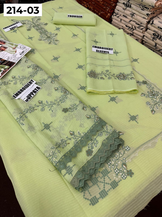 VOL 214 | DS 03 | LAWN LUXURY EMBROIDERED 3PC