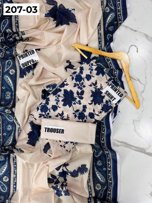 VOL 207 | DS 03 | DIGITAL PRINTED LAWN 3PC LAWN DUPATTA
