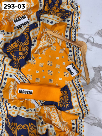 VOL 293 | 03 | DIGITAL PRINTED 3PC KHADDAR SUIT | PRINTED SHIRT, TROUSER & DUPATTA