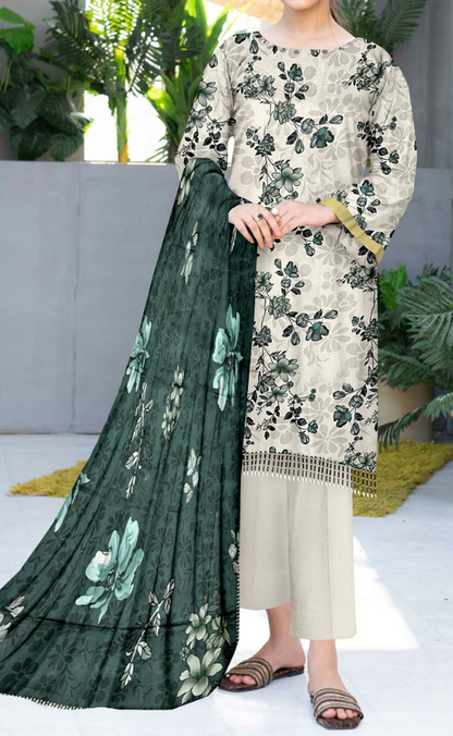 VOL 159 | DS 05 | DIGITAL PRINTED LINEN 3PC LINEN DUPATTA