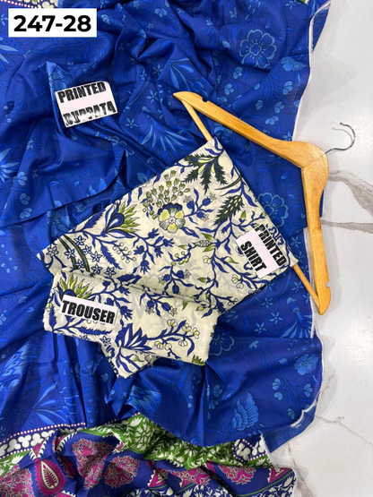 VOL 247 | DS 28 | DIGITAL PRINTED LAWN THREE PIECES VOIL LAWN DUPATTA