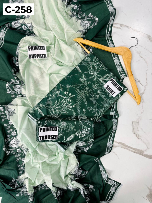 MIRHA LAWN DIGITAL PRINTED 3PC | DS C258 |