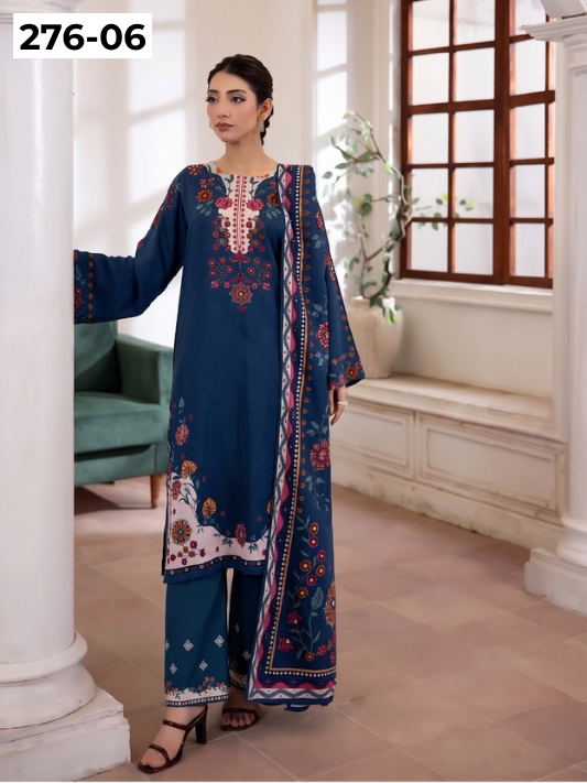 VOL 276 | DS 06 | MAIRA BY SHANAYA | DIGITAL PRINTED 3PC STONE COTTON SHIRT, PRINTED TROUSER, PRINTED STONE COTTON DUPATTA