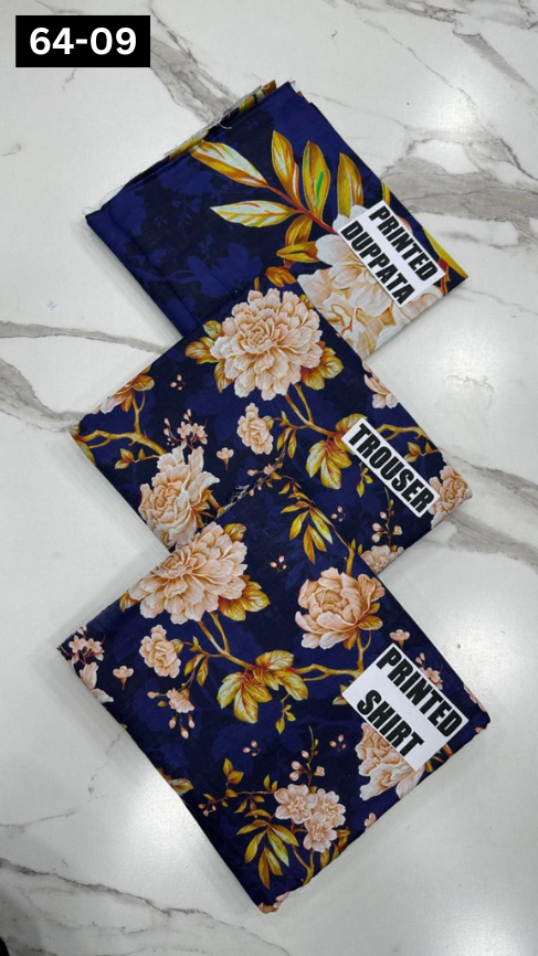 VOL 64 | DS 09 | DIGITAL PRINTED KHADDAR 3PC KHADDAR DUPATTA