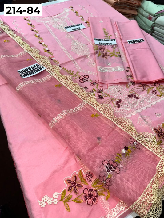 VOL 214 | DS 84 | LAWN LUXURY EMBROIDERED 3PC