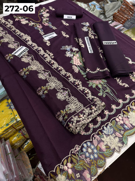 VOL 272 | DS 06 | DHANAK CHAMKI LUXURY EMBROIDERY 3PC