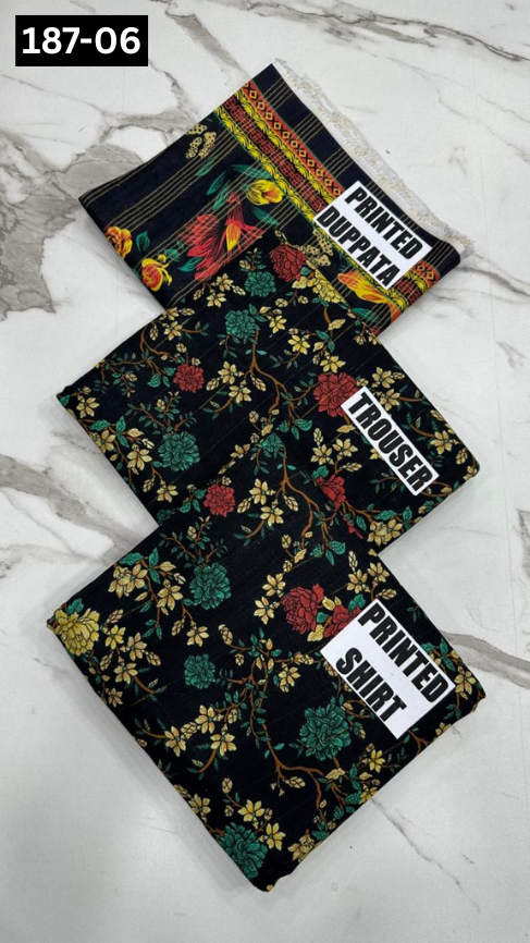 VOL 187 | DS 06 | DIGITAL PRINTED KHADDAR 3PC KHADDAR DUPATTA