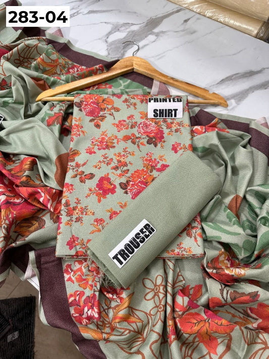 VOL 283 | DS 04 | PREMIUM DHANAK WINTER COLLECTON - DIGITAL PRINTED 3 PIECE SUIT