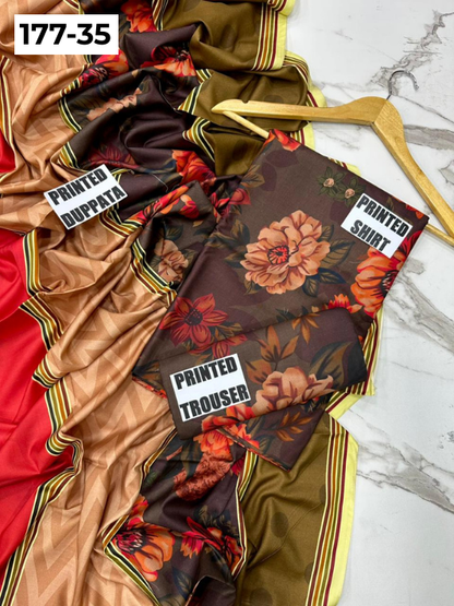 VOL 177 | DS 35 | DIGITAL PRINTED LINEN 3PC LINEN DUPATTA