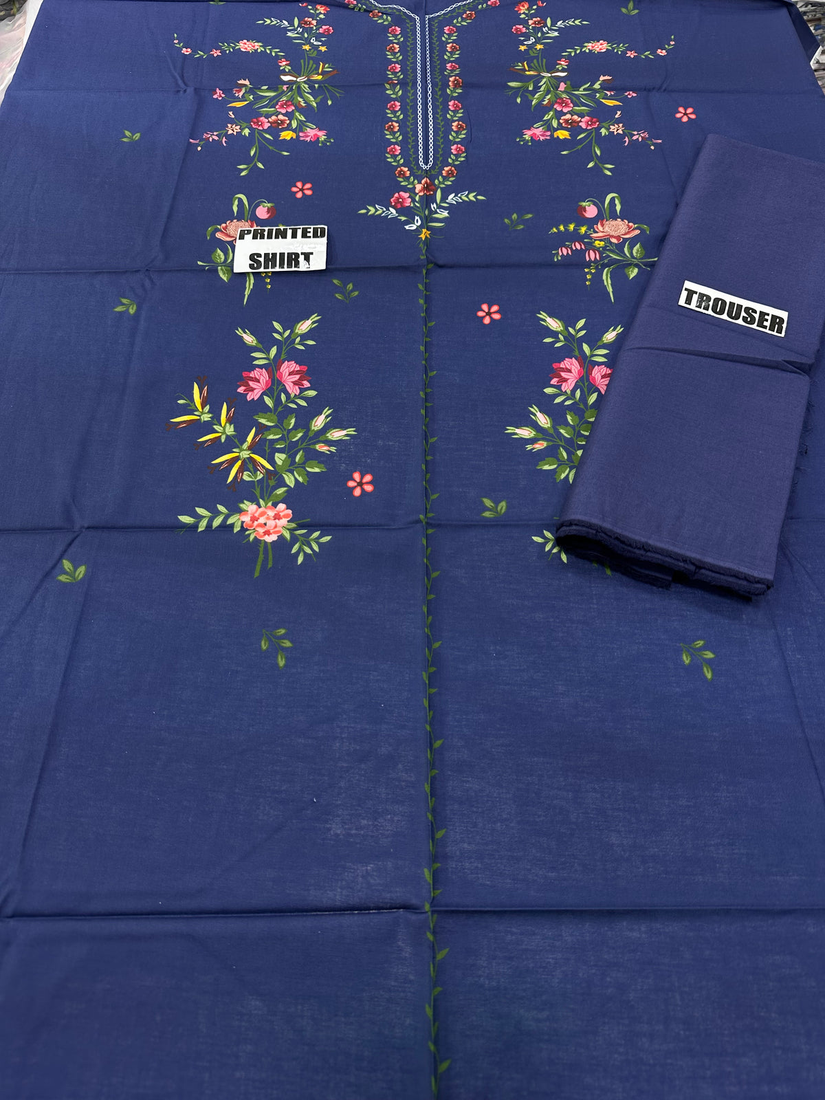 VOL 257 | DS 25 | PRINTED HIT CODES LAWN 2PC | DIGITAL PRINTED LAWN SHIRT, PLAIN COTTON TROUSER