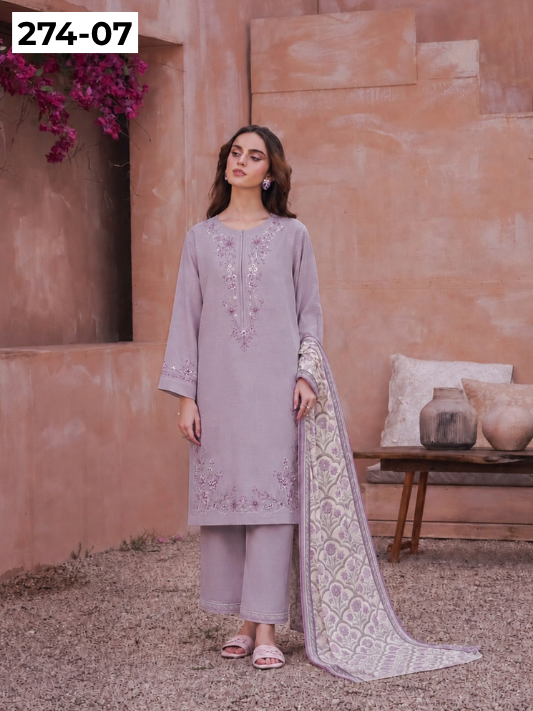 VOL 274 | DS 07 | NIRVANA BY SHANAYA | DIGITAL PRINTED 3PC STONE LINEN SHIRT, PRINTED TROUSER, PRINTED STONE LINEN DUPATTA