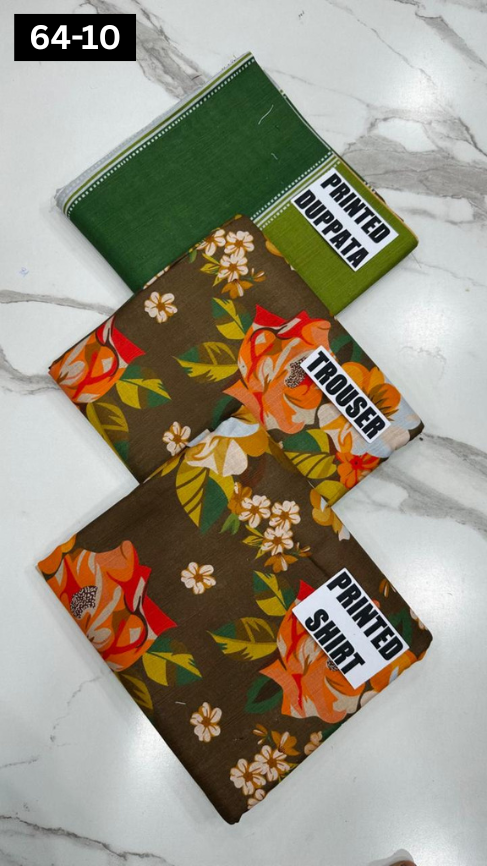 VOL 64 | DS 10 | DIGITAL PRINTED KHADDAR 3PC KHADDAR DUPATTA