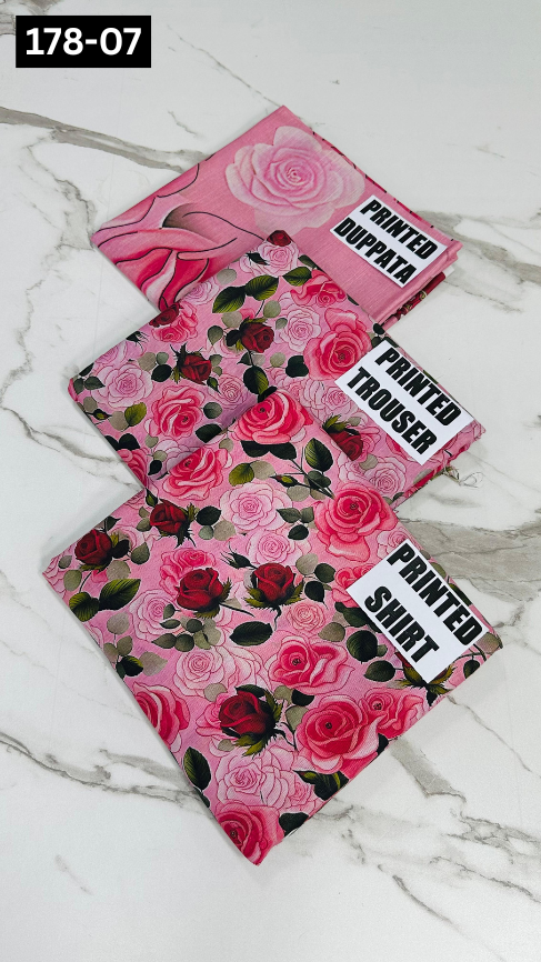 VOL 178 | DS 07 | DIGITAL PRINTED KHADDAR 3PC KHADDAR DUPATTA