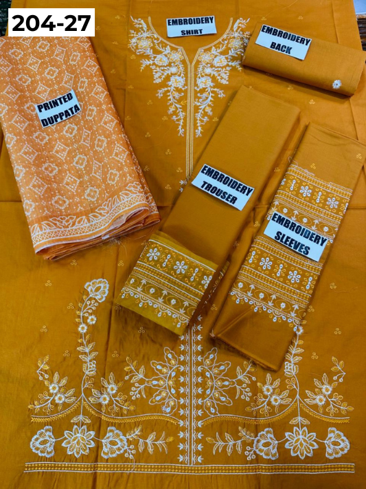 Vol 204 | DS 27 | LAWN EMBROIDERED THREE PIECE COLLECTION