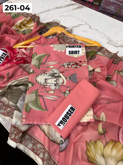 VOL 261 | DS 04 | m basics By Maria-B | DIGITAL PRINTED LAWN THREE PIECES