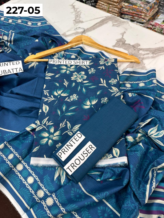 VOL 227 | DS 05 | DIGITAL PRINTED LAWN 3PC PRINTED LAWN SHIRT PLAIN TROUSER PRINTED LAWN DUPATTA