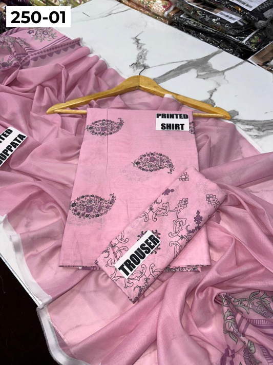 VOL 250 | DS 01 | Gulzeb | DIGITAL PRINTED 3PC LAWN SHIRT, PRINTED TROUSER, PRINTED VOIL DUPATTA