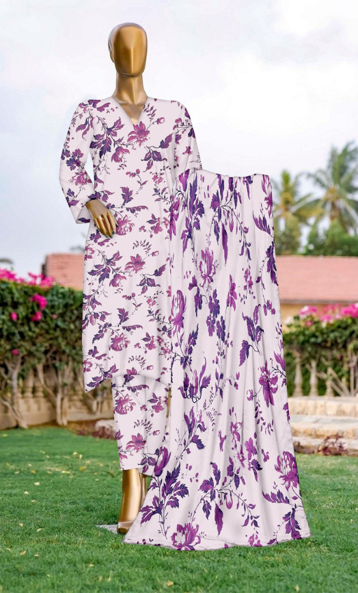 VOL 142 | DS 07 | DIGITAL PRINTED LAWN 3PC VOIL LAWN DUPATTA