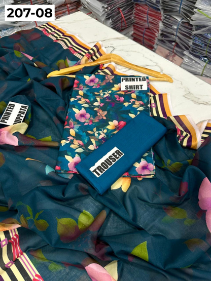 VOL 207 | DS 08 | DIGITAL PRINTED LAWN 3PC LAWN DUPATTA