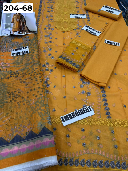 Vol 204 | DS 68 | LAWN EMBROIDERED THREE PIECE COLLECTION