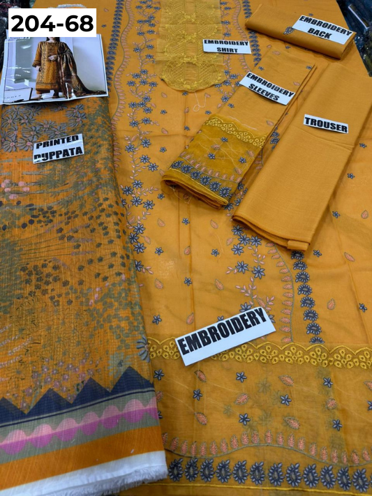 Vol 204 | DS 68 | LAWN EMBROIDERED THREE PIECE COLLECTION