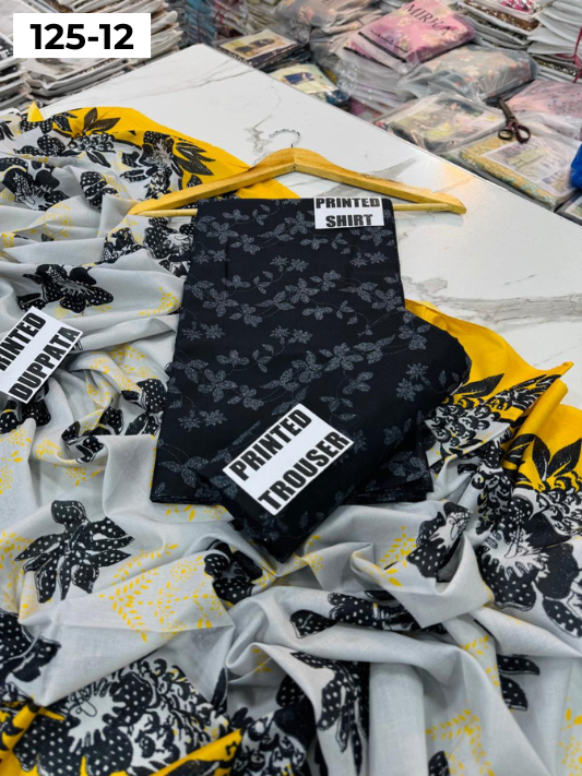 VOL 125 | DS 12 | DIGITAL PRINTED BANADORA LAWN 3PC VOIL LAWN DUPATTA