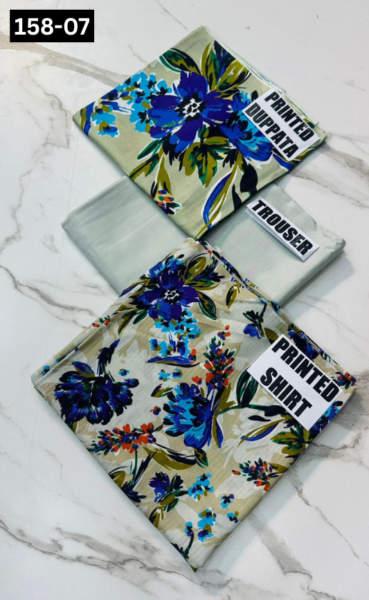 VOL 158 | DS 07 | DIGITAL PRINTED BANADORA LINEN 3PC LINEN DUPATTA