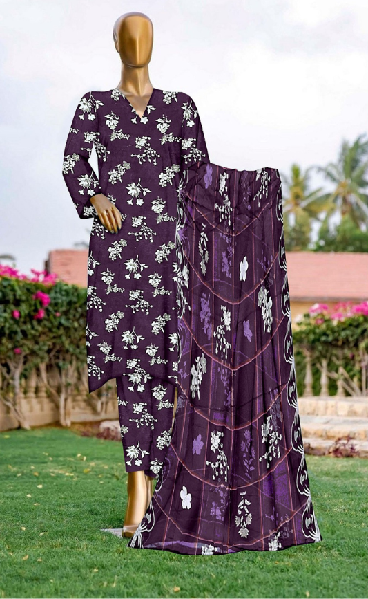 VOL 144 | DS 07 | DIGITAL PRINTED LAWN 3PC VOIL LAWN DUPATTA