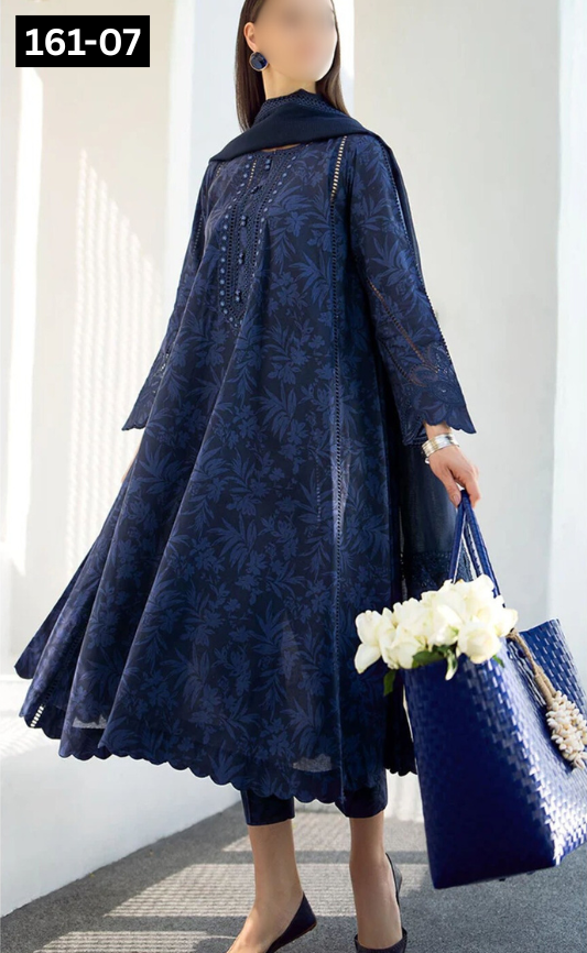 VOL 161 | DS 07 | DIGITAL PRINTED KHADDAR 3PC ZARI KHADDAR DUPATTA