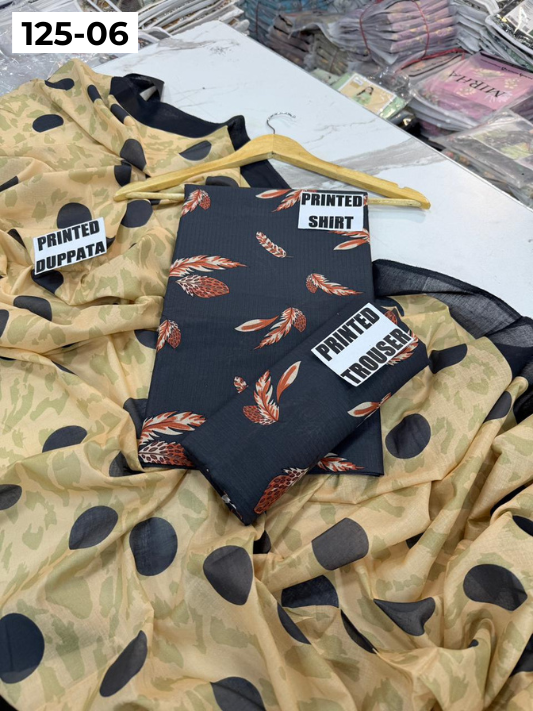 VOL 125 | DS 06 | DIGITAL PRINTED BANADORA LAWN 3PC VOIL LAWN DUPATTA