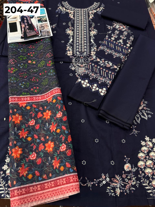 Vol 204 | DS 47 | LAWN EMBROIDERED THREE PIECE COLLECTION