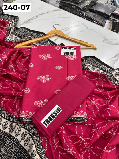 VOL 240 | DS 07 | Mirha LAWN |  DIGITAL PRINTED LAWN 3PC PRINTED LAWN SHIRT PLAIN TROUSER PRINTED LAWN DUPATTA
