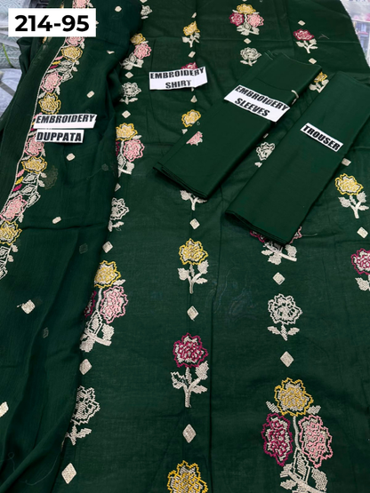 VOL 214 | DS 95 | LAWN LUXURY EMBROIDERED 3PC