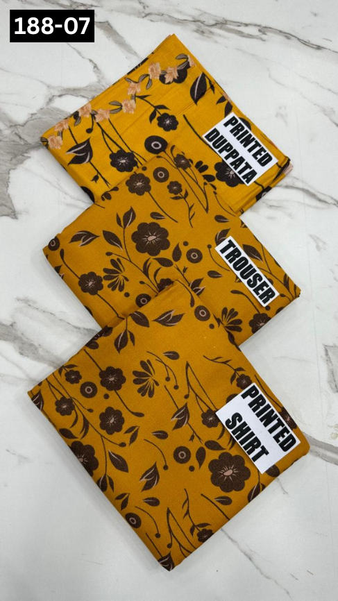 VOL 188 | DS 07 | DIGITAL PRINTED DHANAK 3PC DHANAK DUPATTA