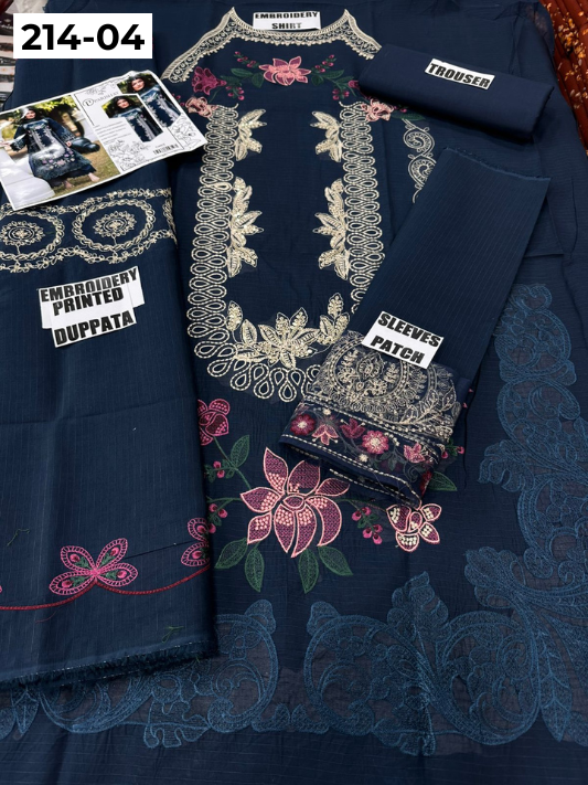 VOL 214 | DS 04 | LAWN LUXURY EMBROIDERED 3PC