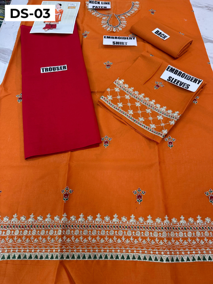 | DS 03-ORANGE | KIDS EMBROIDERED LAWN 2PC