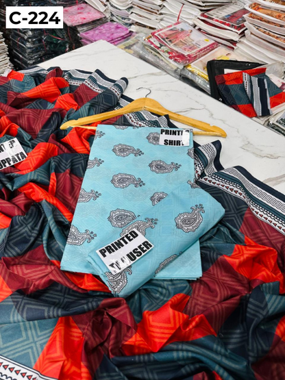 MIRHA LAWN DIGITAL PRINTED 3PC | DS C224 |