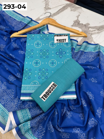 VOL 293 | 04 | DIGITAL PRINTED 3PC KHADDAR SUIT | PRINTED SHIRT, TROUSER & DUPATTA