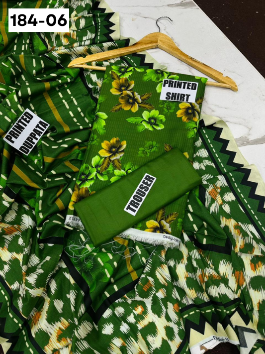 VOL 184 | DS 06 | DIGITAL PRINTED BANADORA LINEN 3PC LINEN DUPATTA