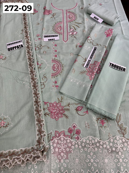 VOL 272 | DS 09 | DHANAK CHAMKI LUXURY EMBROIDERY 3PC