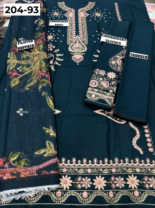 Vol 204 | DS 93 | LAWN EMBROIDERED THREE PIECE COLLECTION