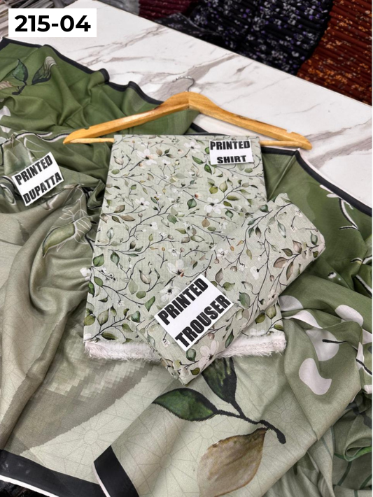 VOL 215 | DS 04 | DIGITAL PRINTED BANADORA LAWN 3PC VOIL LAWN DUPATTA