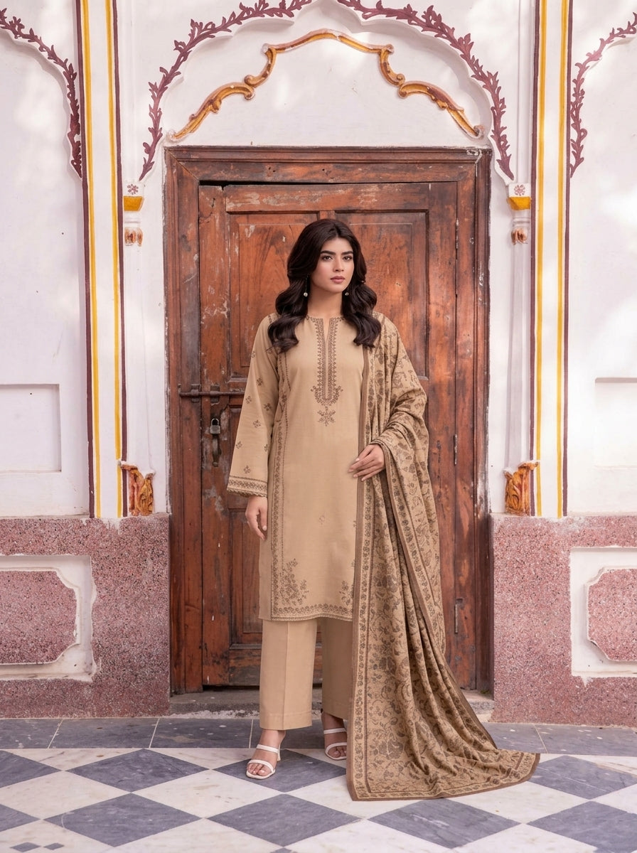 VOL 279 | 07 | ZAIB BY SHANAYA | DIGITAL PRINTED 3PC STONE LINEN SUIT | PRINTED SHIRT, TROUSER & DUPATTA