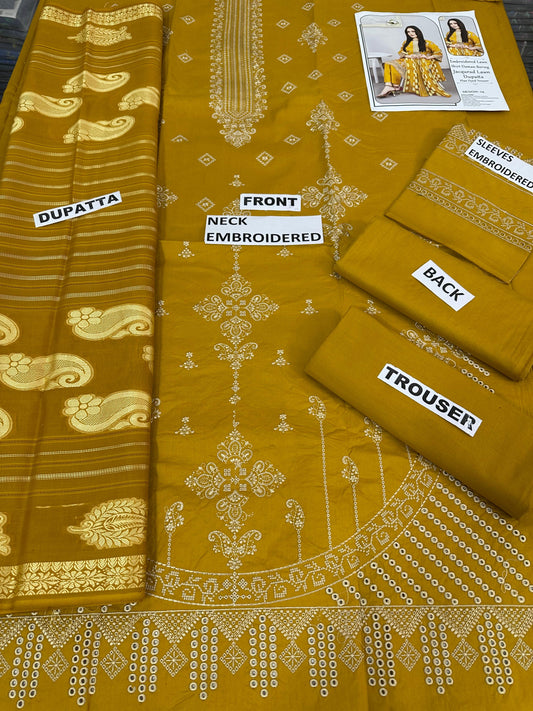 EMBROIDERY LAWN 3PC JACQUARD DUPATTA | DS 07 | LAWN